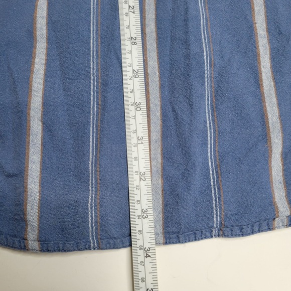 Bit & Bridle 2XT Blue Striped Pearl Snap Long Sleeve Shirt - Picture 7 of 8